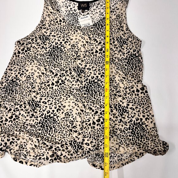 W5 Women's XL Animal Leopard‎ Print Sleeveless High Low Tank Top - Picture 6 of 9